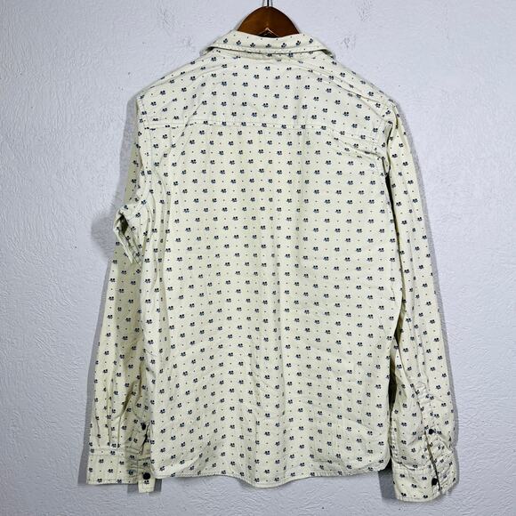 Request Retro Micro Floral Print Button Up Shirt Long Sleeve - M - Picture 2 of 4